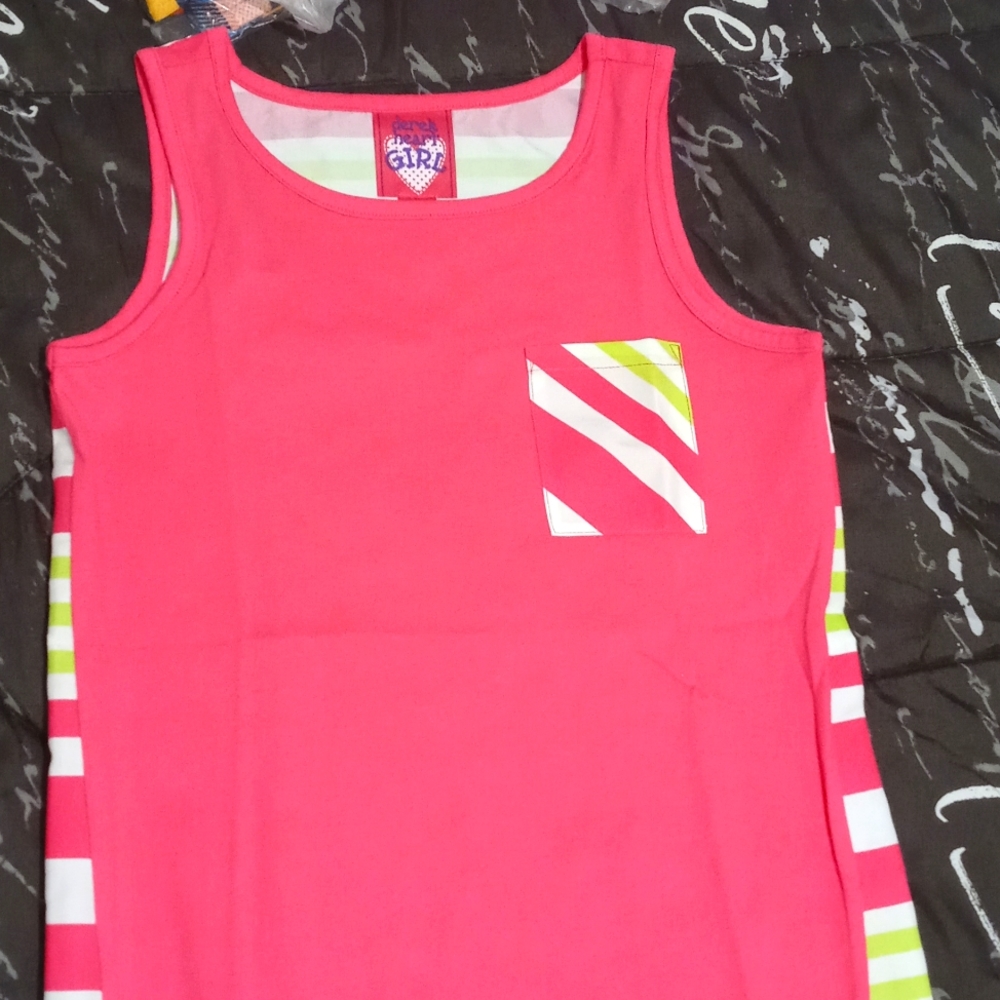 Derek Heart Girl Hi/Low Muti-color Sleeveless Cotton Rear Striped TOP M      835